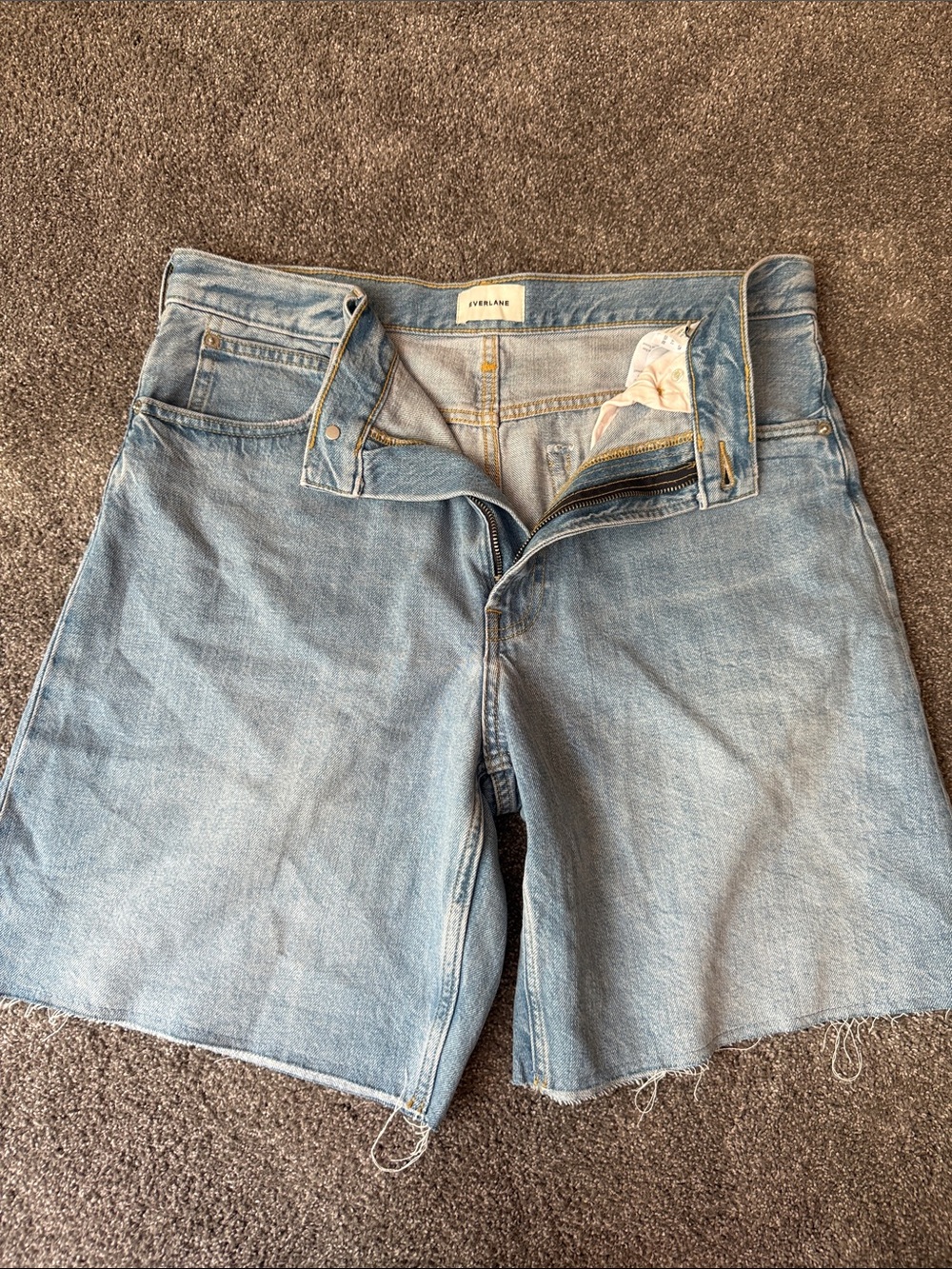 Everlane Light Wash Denim Cutoff Shorts
